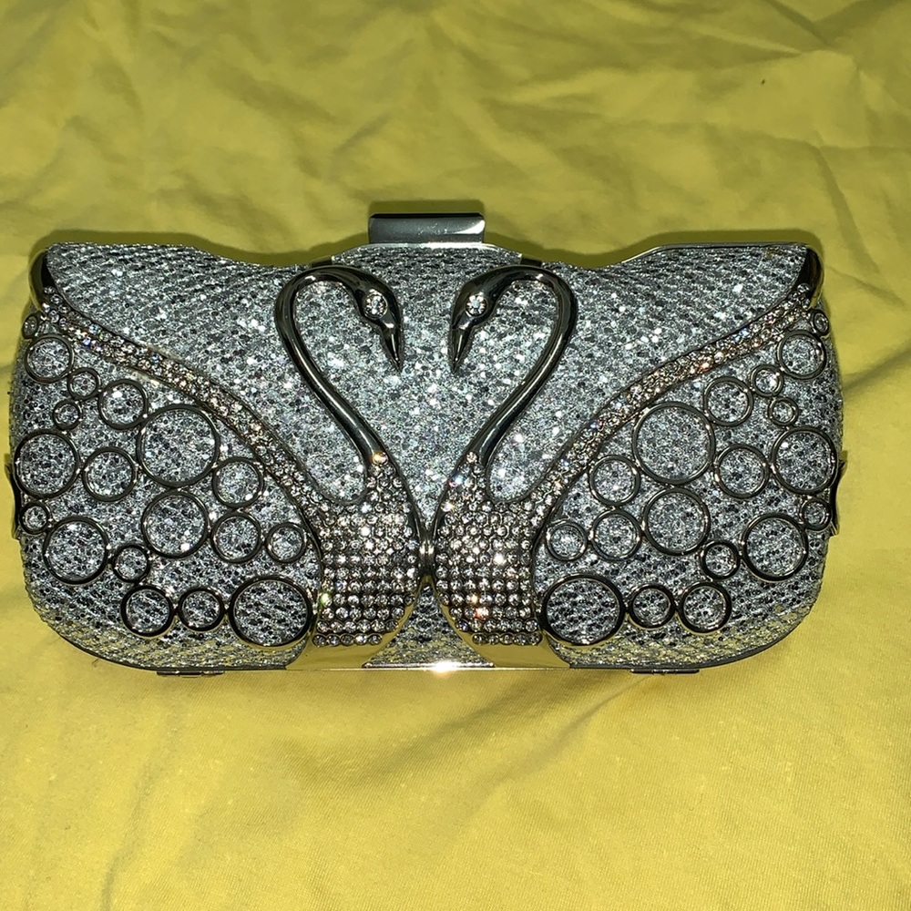 Bling and Shiny silver clutch purse